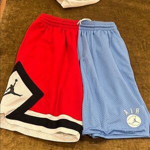 Nike Air Jordan Red and Light Blue Men's Athletic Shorts